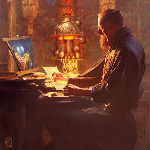 Prompt: a wizard that can control time, highly detailed painting by gaston bussiere, craig mullins, j. c. leyendecker, 8 k