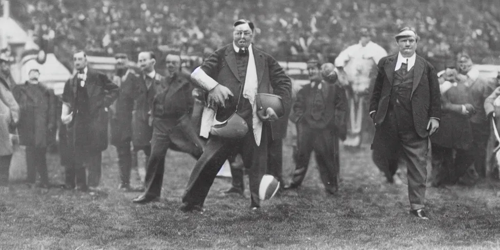 Image similar to president taft as the starting quarterback for the chicago bears