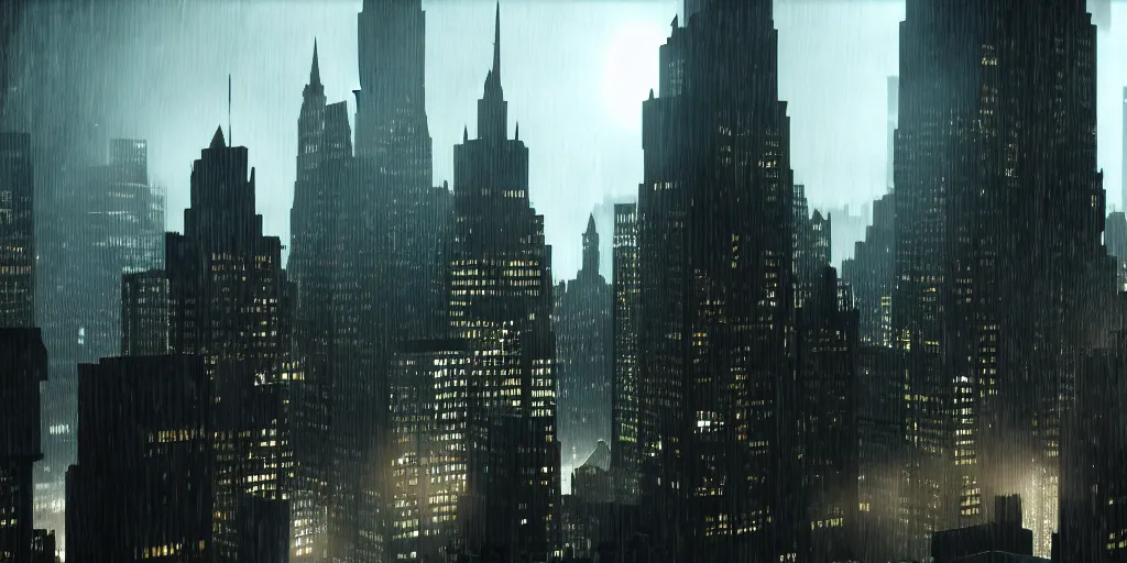 Prompt: gotham city without batman, octane render, hyperrealistic, cinematic lighting, octane render,