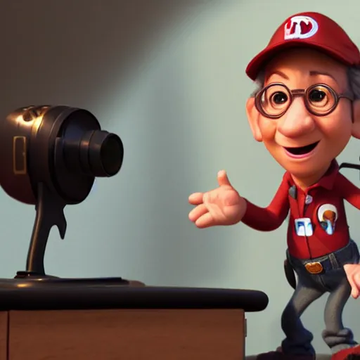 Prompt: steven spielberg as a pixar disney character from up 2 0 0 9 unreal engine octane render 3 d render photorealistic