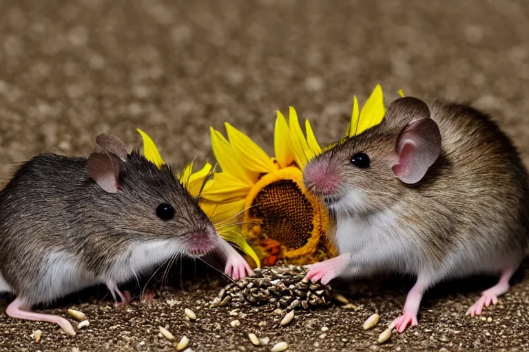 Prompt: a mouse spitting out a sunflower seed, photograph highly detailed