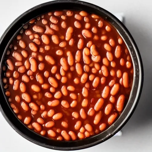 Prompt: a can of baked beans. a man of baked means. a fan of baked beans.