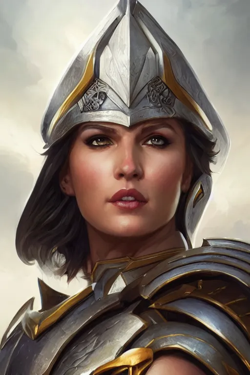 Image similar to amazon valkyrie athena, d & d, fantasy, portrait, highly detailed, headshot, digital painting, trending on artstation, concept art, sharp focus, illustration, art by artgerm and greg rutkowski and magali villeneuve