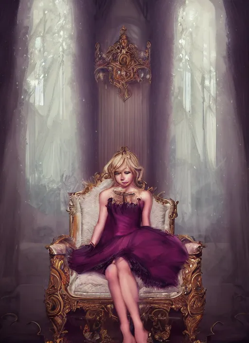 Image similar to princess on her throne by wlop