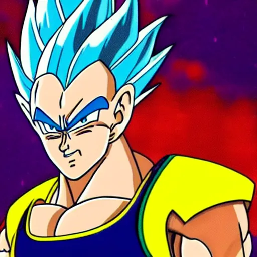 Prompt: vegeta with bee's hairs