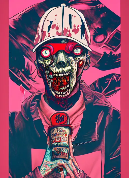 Image similar to zombie full body hiphop streetwear drip, tristan eaton, victo ngai, artgerm, rhads, ross draws