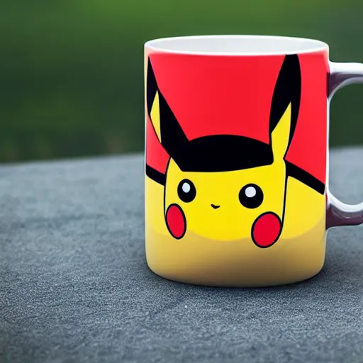 Image similar to pikachu mug, advertising photography