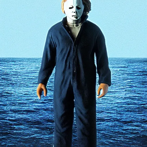 Image similar to michael myers in ocean