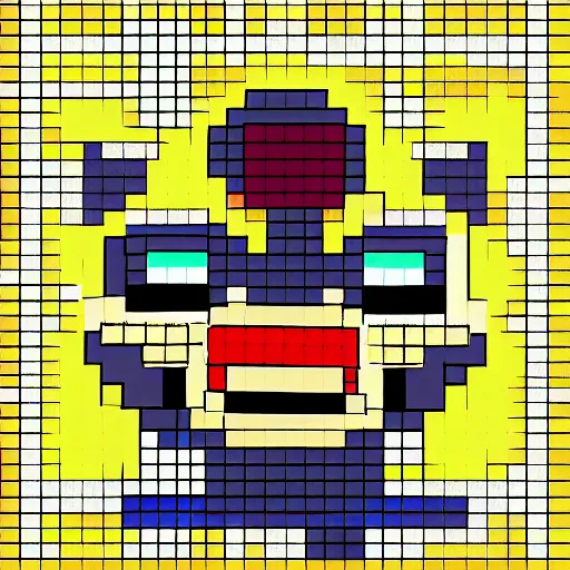 Image similar to a pic of five nights at freddy's pixel art