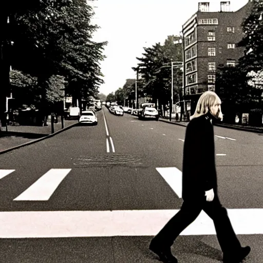 Prompt: Kurt cobain crossing abbey road