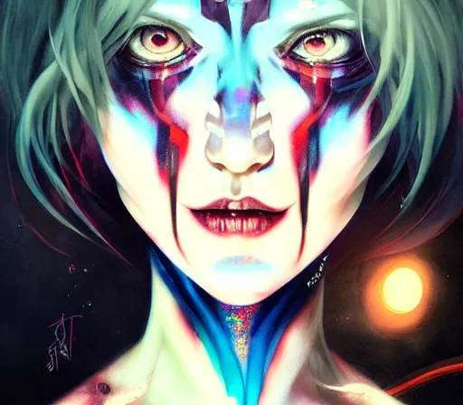 Prompt: a Demon Slayer FAN art portrait of Daki ,by Stanely Artgerm,Tom Bagshaw,arthur adams,Carne Griffiths,trending on DeviantArt,street art,face enhance,chillwave,maximalist,full of color,glittering