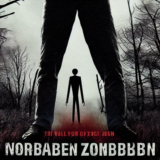 Prompt: movie poster, slenderman zombie