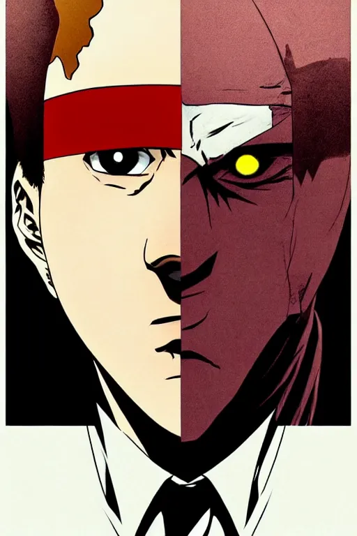 Image similar to portrait Anime as Walter Joseph Kovacs (Rorschach), fictional antihero in the graphic novel limited series Watchmen, cute-fine-face, brown-red-hair pretty face, realistic shaded Perfect face, fine details. Anime. realistic shaded lighting by Ilya Kuvshinov katsuhiro otomo ghost-in-the-shell, magali villeneuve, artgerm, rutkowski, WLOP Jeremy Lipkin and Giuseppe Dangelico Pino and Michael Garmash and Rob Rey