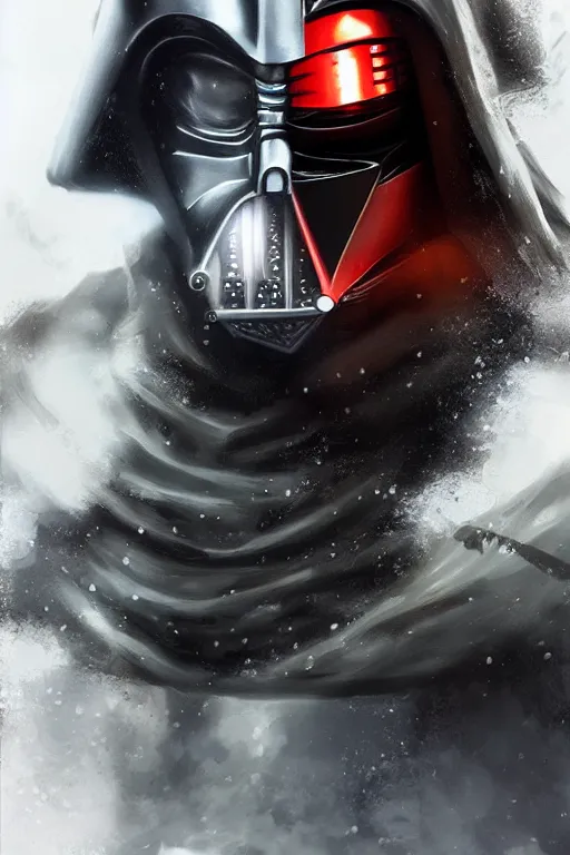 Image similar to naruto as darth vader 3 d render hyper - realistic detailed portrait ruan jia wlop. scifi fantasy magic the gathering hyper detailed