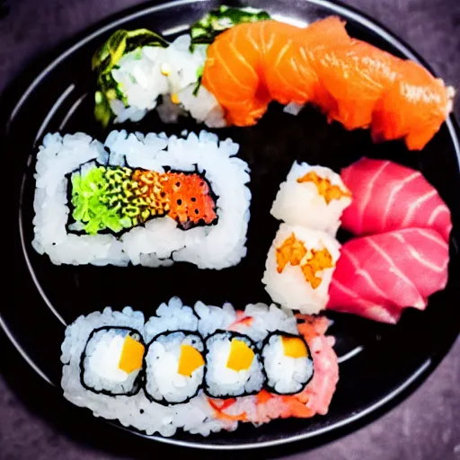 Image similar to A delicious plate of sushi, food photography, onigiri, michilin star