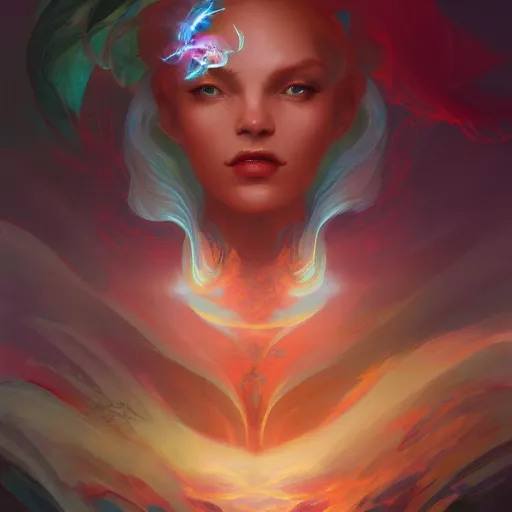 Image similar to a portrait of a beautiful emanation by pete mohrbacher and wlop, digital art, unreal engine, trending on artstation, deviantart, sharp focus, high detail, 8K, HD