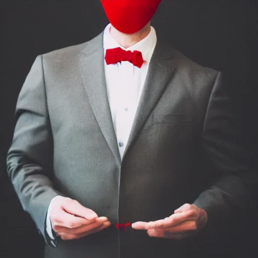 Prompt: blurry picture of a man wearing a bloody suit and a cheap plastic anonymous mask, 4k, film grain