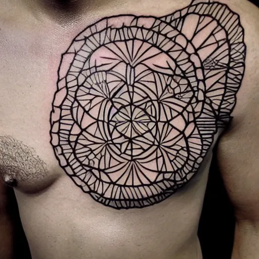 Image similar to tattoo stencil of sacred geometry, artesobscurae, instagram, pinterest, very detailed, thick