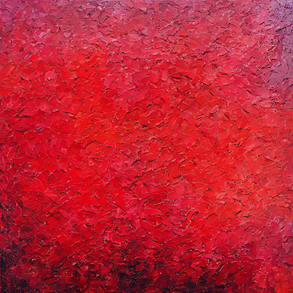Prompt: a large painting of various shades of red, impasto texture, 8k