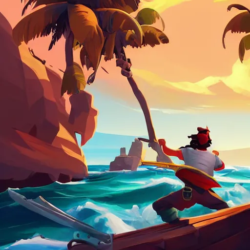 Image similar to painting treasure on sea of thieves game smooth median photoshop filter cutout vector, behance hd by jesper ejsing, by rhads, makoto shinkai and lois van baarle, ilya kuvshinov, rossdraws global illumination