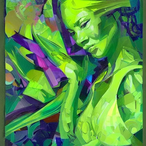 Prompt: by steve henderson insane lime green. a beautiful collage. think of it as a parallel universe. but maybe it's the real one, & we're in a dream.