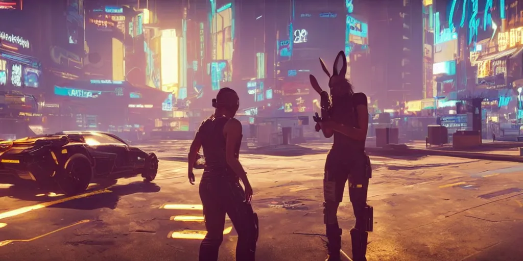 Photos Cyberpunk 2077 Street vdeo game Night 1366x768