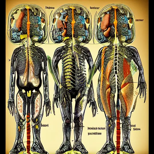 Image similar to A detailed biological anatomy of a minion.