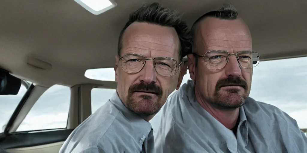 Image similar to Matthew Perry in the role of Walter White on on the set of Breaking Bad, 90mm