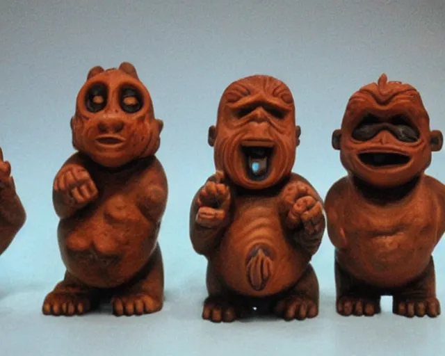 Prompt: three takunis, see no evil, hear no evil, and speak no evil