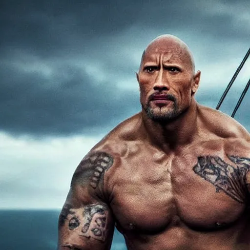 Image similar to dwayne johnson in vikings 4 k quality super realistic