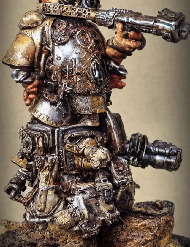 Prompt: dwarf detailed with shotgun steampunk, hyperrealistic