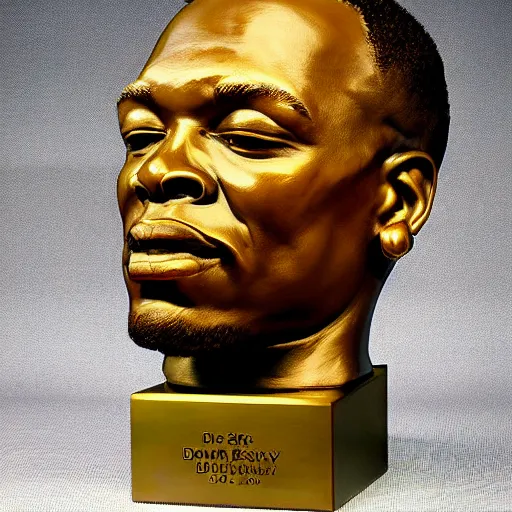 Image similar to bronze sculpture of dr dre by stanslav skjukalsy