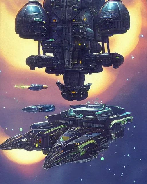 Prompt: serenity spaceship, hyper realistic, fantasy art, in the style of chris foss, intricate, hyper detailed, smooth