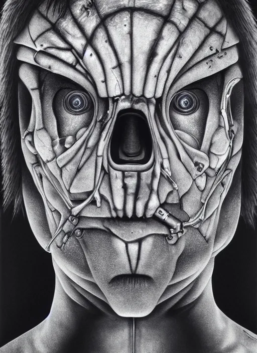 Prompt: Liam Gallagher by Yoshitaka Amano, by HR Giger, biomechanical, 4k, hyper detailed, hyperrealism, anime