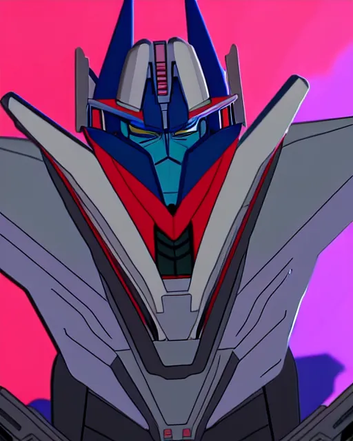 Image similar to a portrait of starscream, in the style of transformers ( 1 9 8 4 ), animated cartoon series, sharp details, toei animation studio, 5 k.