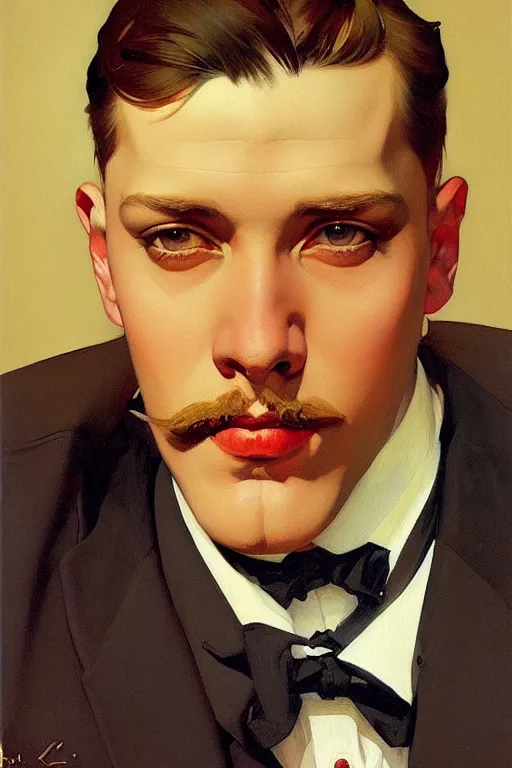 Image similar to attractive male, painting by ilya kuvshinov, j. c. leyendecker, carl larsson