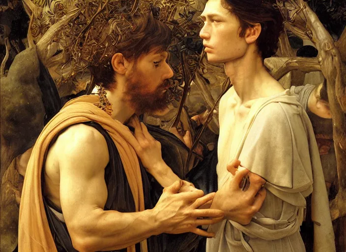 Image similar to biblical correct reddit by edgar maxence and caravaggio and michael whelan and delacroix style, artistic, intricate drawing, cinematic lighting, hyper realistic, extremely detailed, establishing shot, 8 k resolution, dramatic lighting