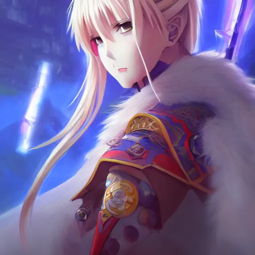 Image similar to anime portrait of Saber as a shaman yedi using dark force to eliminate trump as an anime antagonist by Stanley Artgerm Lau, WLOP, Rossdraws, James Jean, Andrei Riabovitchev, Marc Simonetti, and Sakimichan, trending on artstation