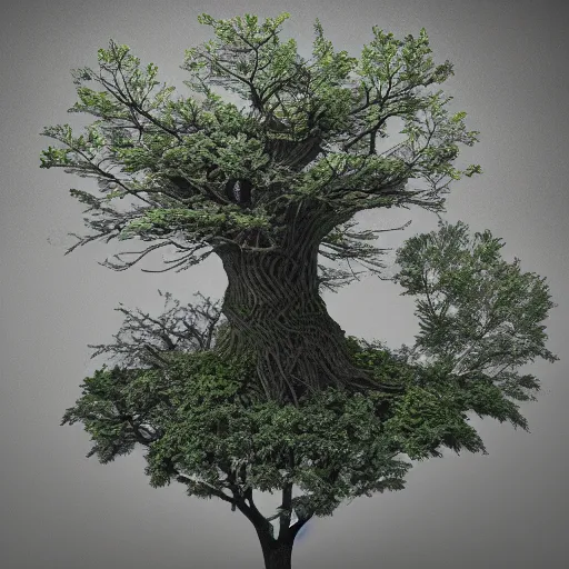 Image similar to godess of trees, octane render, 4 k, intricate, detailed