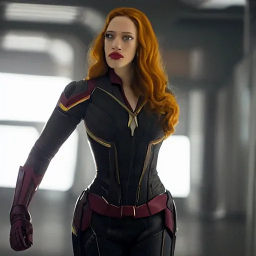 Image similar to a still of kat dennings as black widow in iron man 2 ( 2 0 1 0 )