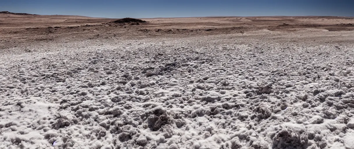 Image similar to a landscape where hot desert and cold snow meet