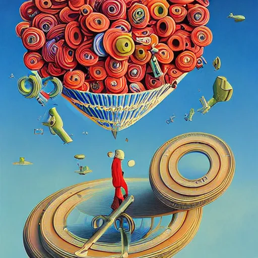 Prompt: age of abundance, an ultrafine detailed painting by rafal olbinski, behance contest winner, pop surrealism, detailed painting, very detailed, minimalist, skeuomorphic, airbrush art