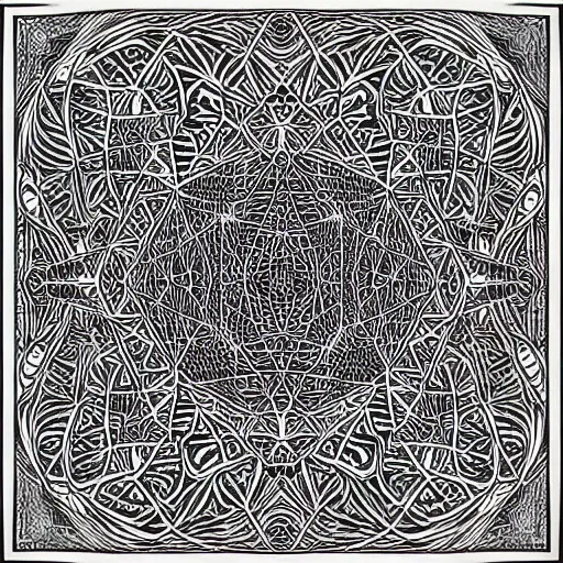 Image similar to “geometrically surreal order of zen, extremely high detail, photorealistic, intricate line drawings, dotart, album art in the style of James Jean”