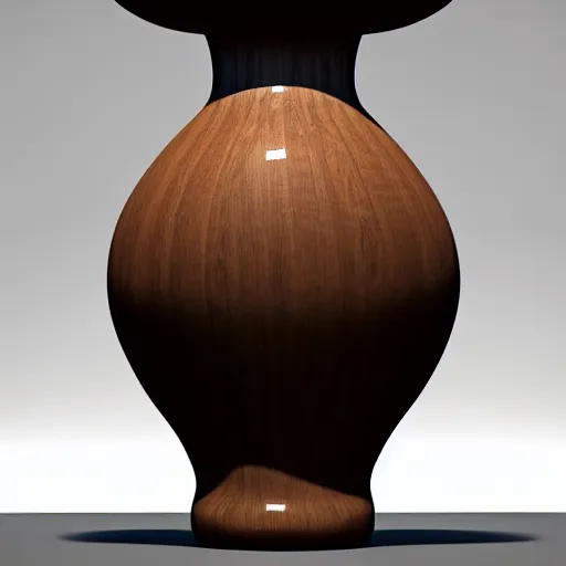 Image similar to a large vase sitting on top of a wooden table, a still life by ras akyem, featured on cg society, photorealism, vray tracing, rendered in unreal engine, photorealistic