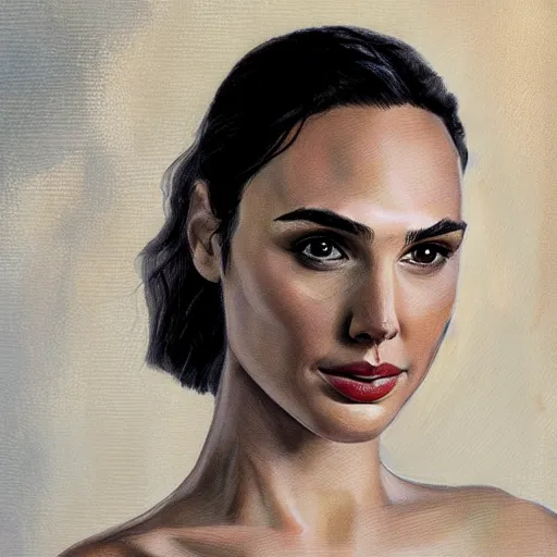 Image similar to portrait of gal gadot, by purienne