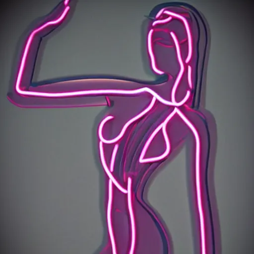 Image similar to 3 d neon art of a womens body, insanely detailed