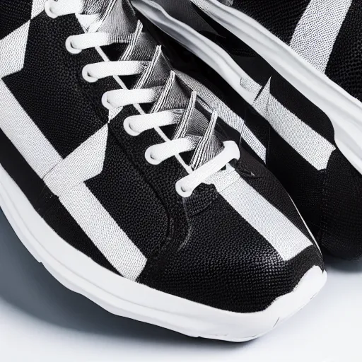 Image similar to sport shoes with checkerboard pattern, product photo, studio lighting, highly detailed