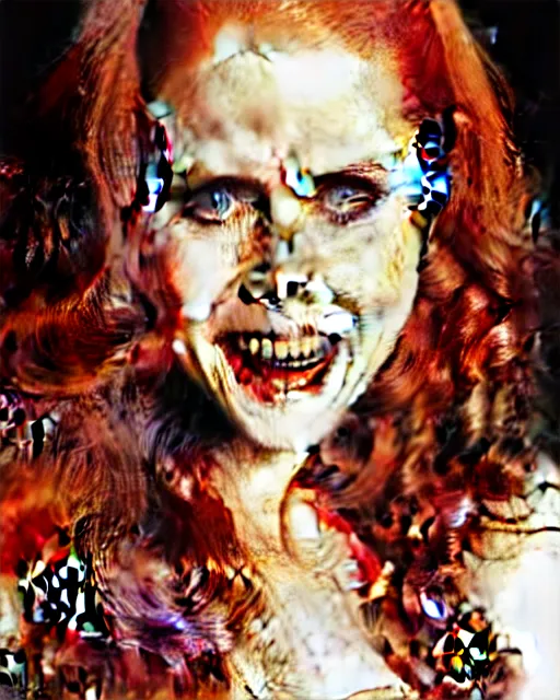 Image similar to style of marc silvestri : : gorgeous vampire amy adams : : sharp teeth fangs, open mouth sneer : : symmetrical face, symmetrical eyes : : gorgeous red hair : : magic lighting, low spacial lighting : :