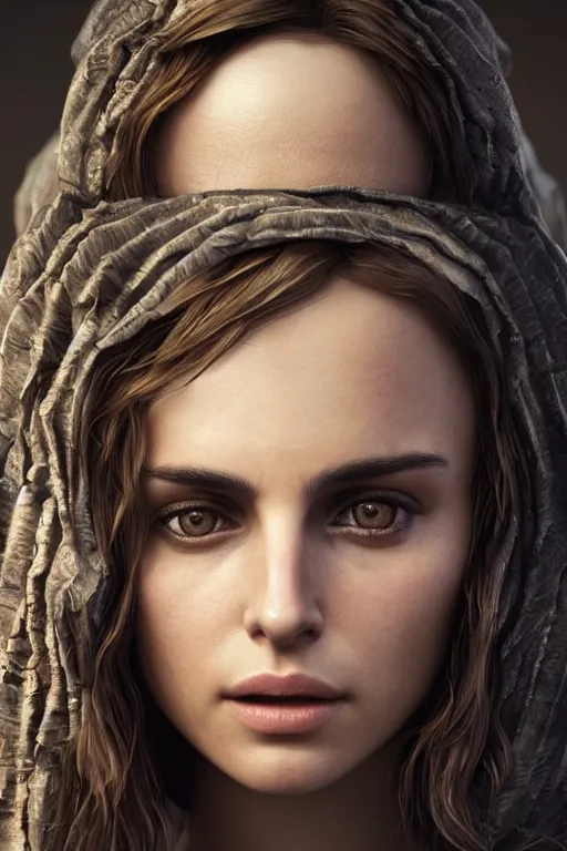 Prompt: Nathalie Portman portrait, loving amber eyes, a shy face, looking at camera, unreal 5, hyperrealistic, octane render, Regal, Refined, Detailed Digital Art, RPG portrait, William-Adolphe Bouguereau, Michael Cheval, dynamic lighting, Highly Detailed, Cinematic Lighting, Unreal Engine, 8k, HD