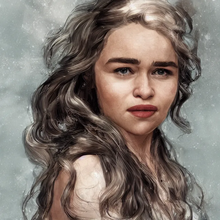 Prompt: Emilia Clarke, beautiful digital art